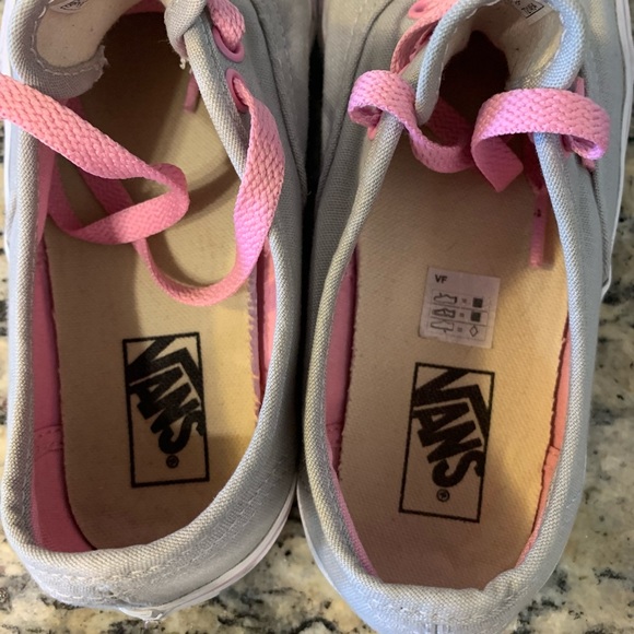 Pink and Grey Lace Up Vans size 2 Youth - Picture 4 of 6